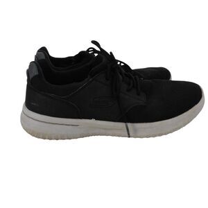 Skechers Delson Mens 9 Black Sneakers Memory Foam gogomat Lace Up Comfort
